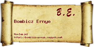 Bombicz Ernye névjegykártya